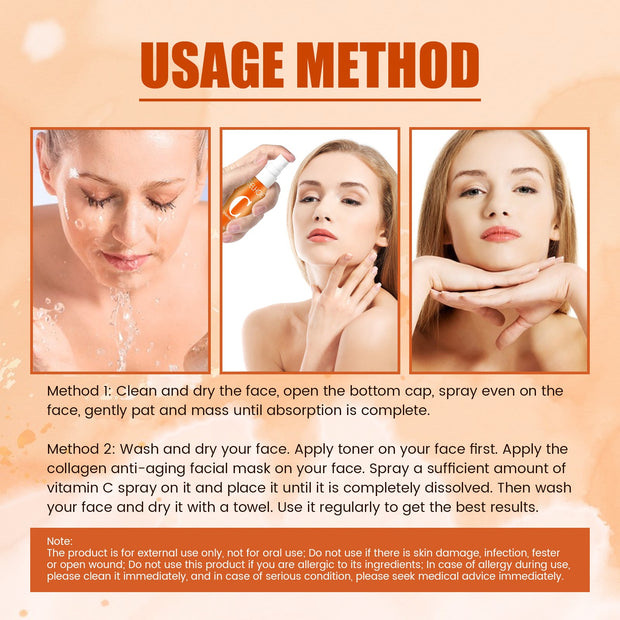 Vitamin C Moisturizing Spray Hydrates And Moisturizes Skin, Lightening Acne Spots And Whitening Spray - sportvital