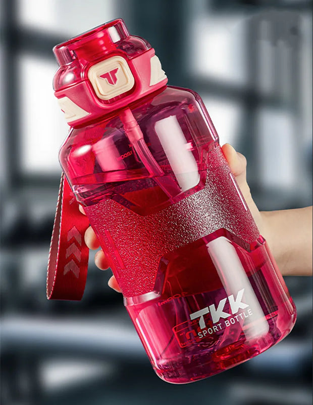 Portable Gym Fitness Water Bottle With Straw - sportvital