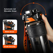 Portable Gym Fitness Water Bottle With Straw - sportvital